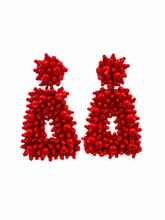 Bohemian Beaded Earrings in Red