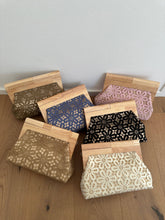 TINA clutch - raffia and wood: Soft rose (cipria)