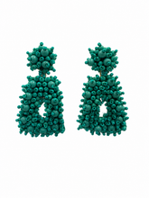 "Bohemian" Beaded Earrings in Palm Green