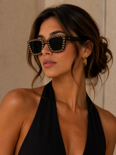 EMBELLISHED CAT EYE SUNGLASSES