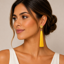 "Rose" Tassel Earrings in "Sunshine Yellow"