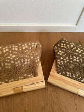 TINA clutch - raffia and wood: Blue