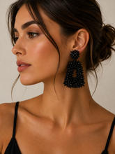 "Bohemian" Beaded earrings in Black