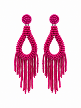 "Vacay" beaded earrings in Fuchsia