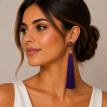 "Rose" Tassel Earrings in "Royal Purple"