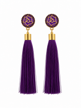 "Rose" Tassel Earrings in "Royal Purple"