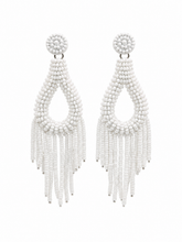 "Vacay" beaded earrings in White