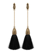 "Vintage Silk" Earrings in Black & Gold