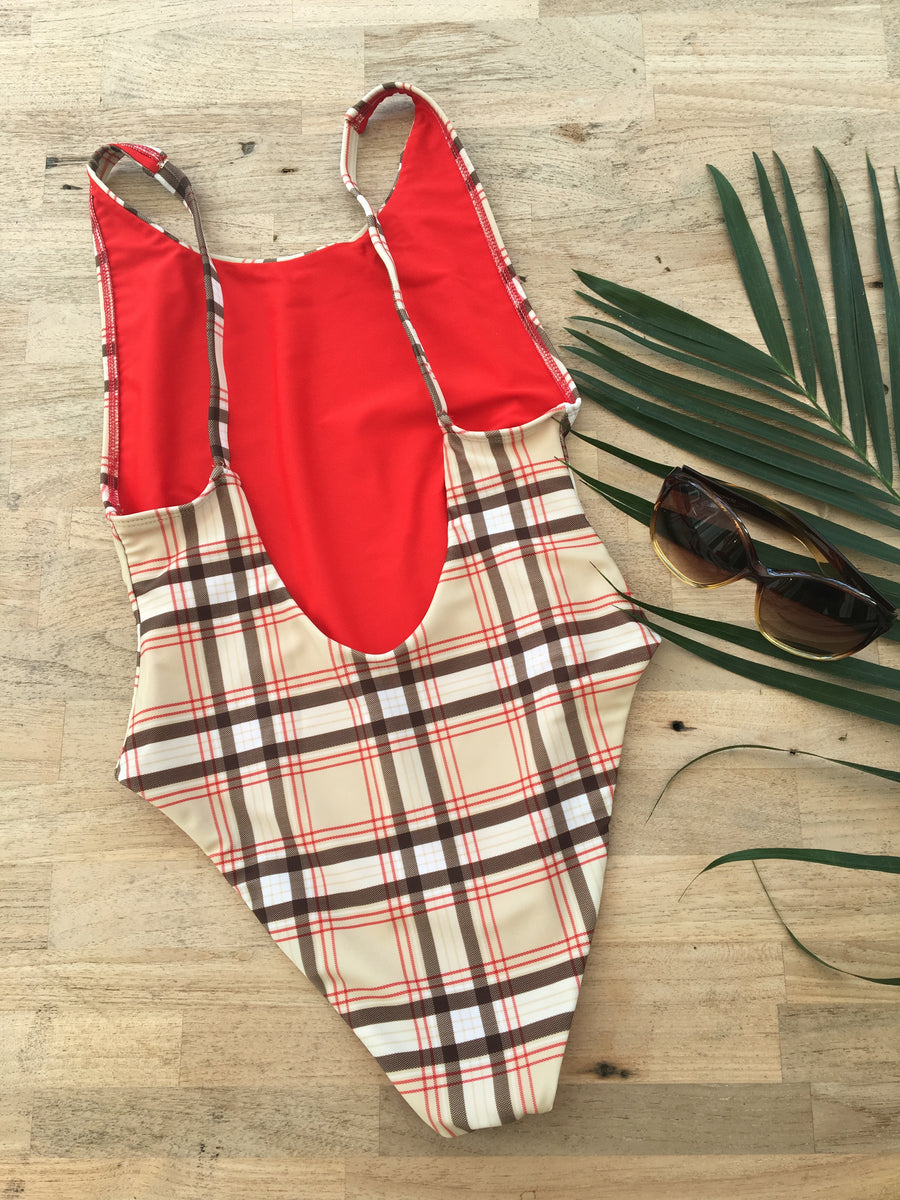 トリートユアセルフ tartan check balloon one-piece The Lilly