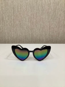 "Lovely" Heart Sunglasses in Black Rainbow