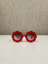 "Sunflower" Sunglasses on Cherry Red