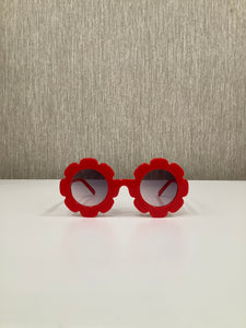 "Sunflower" Sunglasses on Cherry Red