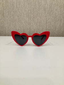 "Lovely" Heart Sunglasses in Cherry Red