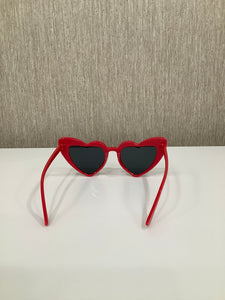 "Lovely" Heart Sunglasses in Cherry Red