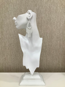 "Vacay" beaded earrings in White