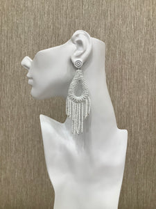 "Vacay" beaded earrings in White