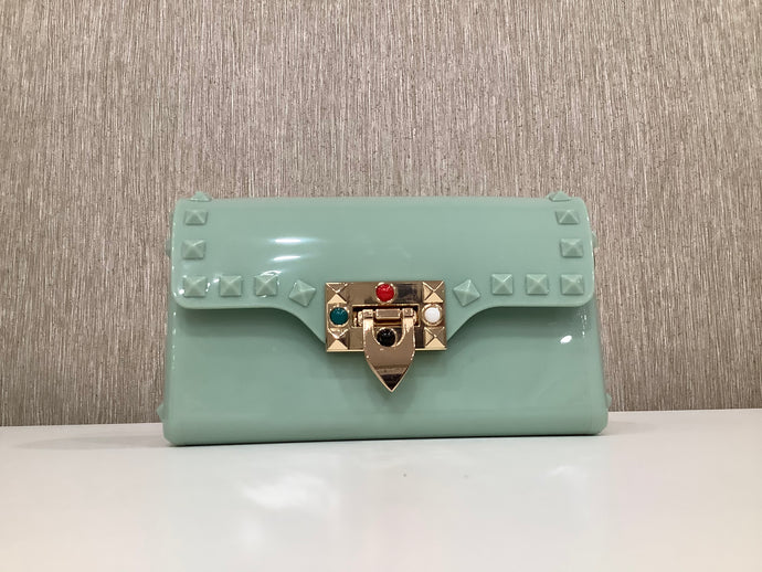 Mini Jelly Crossbody Bag in “Mint Green”