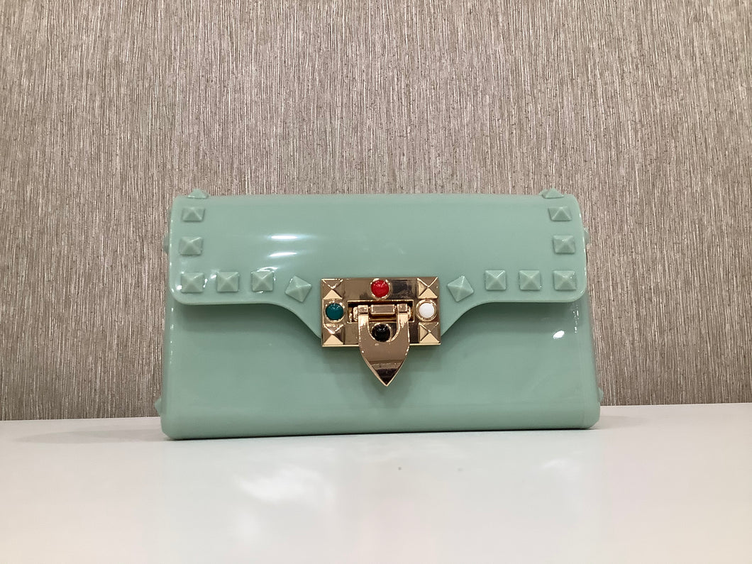 Mini Jelly Crossbody Bag in “Mint Green”